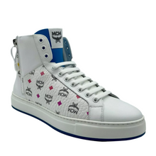 Load image into Gallery viewer, MCM Rainbow Spectrum Leather Hi Top Sneaker White