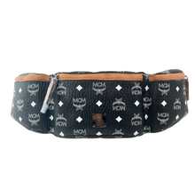 Load image into Gallery viewer, MCM Visetos Canvas Sling Belt Bag Black
