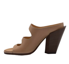 Load image into Gallery viewer, Burberry Leather Heel Sandals Light Almond