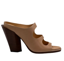 Load image into Gallery viewer, Burberry Leather Heel Sandals Light Almond