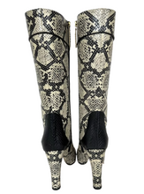 Load image into Gallery viewer, Gucci Python Leather Calf Heel Boots Beige