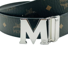 Load image into Gallery viewer, MCM Visetos Canvas M Buckle Reversible Belt Green