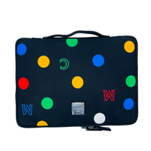 Load image into Gallery viewer, MCM Fabric Color Dotted iPad Case Black