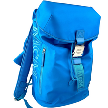 Load image into Gallery viewer, MCM Nylon Detachable Hood Backpack Blue
