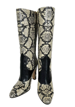 Load image into Gallery viewer, Gucci Python Leather Calf Heel Boots Beige