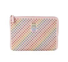 Load image into Gallery viewer, MCM Lotus Leather Crystals Pouch Pink