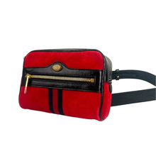 Load image into Gallery viewer, Gucci Ophidia Suede Belt Bag Red