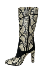 Load image into Gallery viewer, Gucci Python Leather Calf Heel Boots Beige