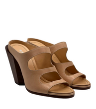 Load image into Gallery viewer, Burberry Leather Heel Sandals Light Almond