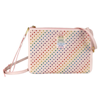 Load image into Gallery viewer, MCM Lotus Leather Crystals Pouch Pink