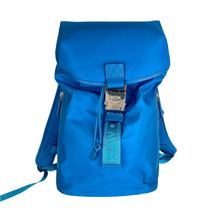 Load image into Gallery viewer, MCM Nylon Detachable Hood Backpack Blue