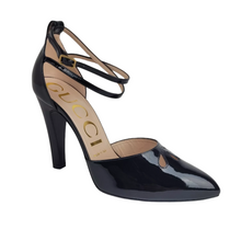 Load image into Gallery viewer, Gucci Leather Ankle Strap Heel Pumps Black