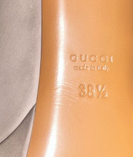 Load image into Gallery viewer, GUCCI Leather Open-Toe Pump Light Grey 38.5/US 8.5