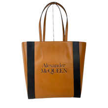 Load image into Gallery viewer, Alexander McQueen Signature Shopper Leather Tote Bag Brown