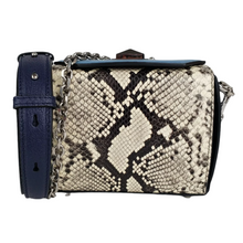 Load image into Gallery viewer, Alexander McQueen Box 16 Python Leather Shoulder Bag Blue