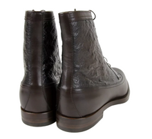 Load image into Gallery viewer, Gucci Ostrich Leather Lace-up Boot Brown