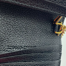 Load image into Gallery viewer, Gucci Zumi Gold Chain Bi-Fold Leather Mini Wallet Black