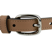 Load image into Gallery viewer, Gucci Leather Silver Buckle Studded Belt Beige