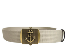 Load image into Gallery viewer, Gucci Fabric Military Anchor Buckle Belt Beige