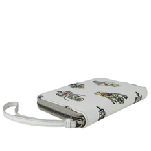 Load image into Gallery viewer, Prada Leather Robot Print Zip Around Wallet White