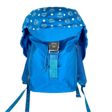 Load image into Gallery viewer, MCM Nylon Detachable Hood Backpack Blue