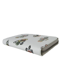 Load image into Gallery viewer, Prada Leather Robot Print Zip Around Wallet White