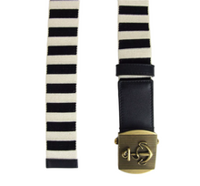 Load image into Gallery viewer, Gucci Fabric Brass Buckle Belt Bicolor
