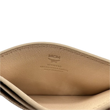 Load image into Gallery viewer, MCM Leather Logo Card Holder Beige