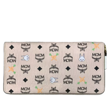 Load image into Gallery viewer, MCM Visetos Canvas Zip Around Wallet Beige
