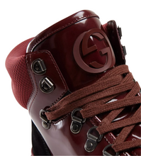 Load image into Gallery viewer, Gucci Leather Suede High-top Sneaker Dark Red