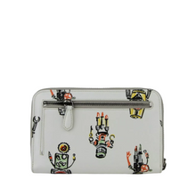 Load image into Gallery viewer, Prada Leather Robot Print Zip Around Wallet White