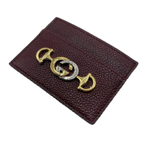 Load image into Gallery viewer, Gucci Zumi Leather Card Holder Burgundy