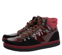 Load image into Gallery viewer, Gucci Leather Suede High-top Sneaker Dark Red
