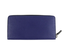 Load image into Gallery viewer, MCM Leather Logo Zipped Wallet Navy