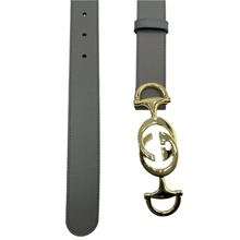 Load image into Gallery viewer, Gucci Zumi Leather GG Buckle Belt Grey