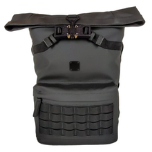 Load image into Gallery viewer, MCM Canvas Nylon Medium Roll Top Backpack Bag Black