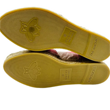 Load image into Gallery viewer, Gucci Leather/Raffia GG Espadrille Flat Sandals Pink