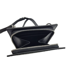 Load image into Gallery viewer, MCM Visetos Canvas Zipped Lanyard Wallet Black