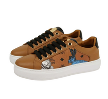 Load image into Gallery viewer, MCM Visetos Leather Rabbit Print Sneaker Brown