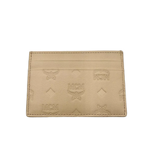 Load image into Gallery viewer, MCM Leather Logo Card Holder Beige