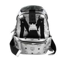 Load image into Gallery viewer, MCM Jemison Coated Canvas Backpack Silver