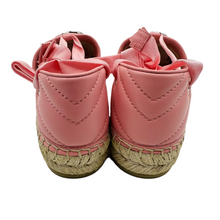 Load image into Gallery viewer, Gucci Leather/Raffia GG Espadrille Flat Sandals Pink