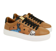 Load image into Gallery viewer, MCM Visetos Leather Rabbit Print Sneaker Brown