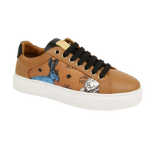 Load image into Gallery viewer, MCM Visetos Leather Rabbit Print Sneaker Brown