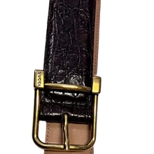 Load image into Gallery viewer, Gucci Crocodile Leather Square Buckle Belt Brown
