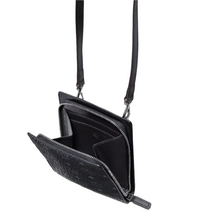 Load image into Gallery viewer, MCM Visetos Canvas Zipped Lanyard Wallet Black