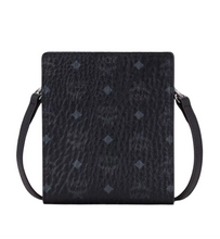 Load image into Gallery viewer, MCM Visetos Canvas Zipped Lanyard Wallet Black