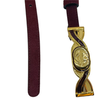 Load image into Gallery viewer, Gucci Suede G Buckle Interlocking Belt Burgundy