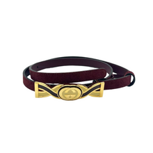 Load image into Gallery viewer, Gucci Suede G Buckle Interlocking Belt Burgundy