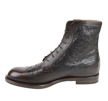 Load image into Gallery viewer, Gucci Ostrich Leather Lace-up Boot Brown